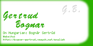gertrud bognar business card